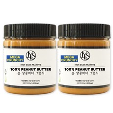 야스티 순 땅콩버터 크런치 100% 무첨가, 2개, 300g