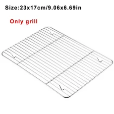 이동식 냉각 랙이있는 직사각형 스테인레스 스틸 그릴 쿠키 베이킹 팬 오븐에 적합한 주방 가제트 Nonstick