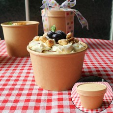 8온스 크라프트 원형용기 25개입 (종이뚜껑은 옵션선택), 종이뚜껑 포함, 1세트