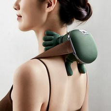 어깨마사지기 무선 저소음 웨어러블 강력한 다리 마사지 기능 온열 경추 마사지기 4D 핸드밀착형 온열 무선 승모근 마사지기, 녹색, N7 녹색, N7