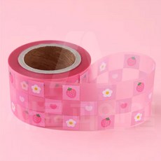 무스띠(케익띠) 핑크딸기 80mmx50m, 1개