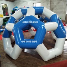 에어풍선 게임소품 풍선 벌집 축구공 정글짐 에어바운스 거미집 놀이체육 체육 교구, 두꺼워진 이중 테두리 파란색과 흰색 일치 색상, 1개