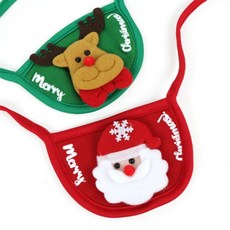 해피콩 반려동물 크리스마스 턱받이 동물턱받이, 레드