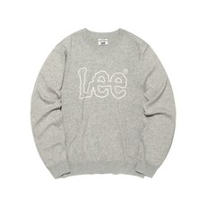 브랜드정품 리 LEE 빅 트위치 로고 린넨 블렌드 니트 그레이 362324