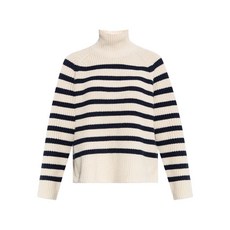 문테 스트라이프 터틀넥 스웨터