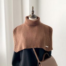 여성 망토 목폴라 스웨터 니트 터틀넥 여행, 커피