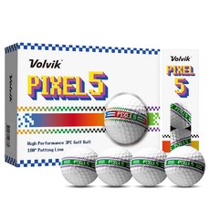 볼빅 골프공 픽셀5 고반발 아트볼 (3피스), 그린, 12개입, 4개