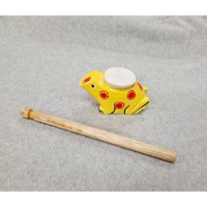 회전 개구리 울음 소리 악기 어린이 교육용 악기 유치원 어린이집, 옐로우 개구리소리 악기, 1개