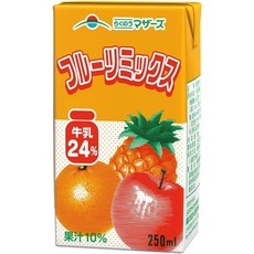 라쿠노우 마더스 과일믹스 우유 250ml x 24개 일본 믹스쥬스 라떼, 1박스