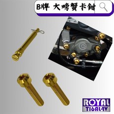 【瘋螺絲】ROYAL鈦合金插梢 Brembo 基本大螃蟹卡鉗螺絲組 64鈦/正鈦/鈦合金 出貨附發票 土豪金, 1個