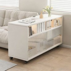 YAPOGI 주방정리대 수납장 수납 사물함진열장 방진책장 침실 수납장 다층 투명 유리문 장식장, 흰색