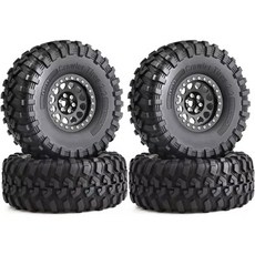 RC 타이어 장난감 모델 Axial SCX10 Wraith Capra Traxxas TRX4 D90용 110 크롤러 차량용 금속 비드락 휠 림 세트 4개, RC 타이어 장난감 모델 Axial SCX10 Wrai