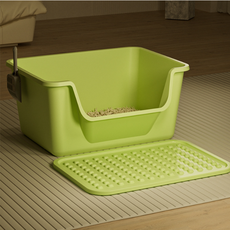 CYLIFE 초대형 개방형 방수 고양이 화장실 특대형 고양이 모래통 반밀폐형 애완동물 용품, 40*25.5*16, 1개