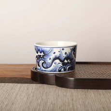 景德鎮青花海浪紋直口杯, 商品主圖, 1個