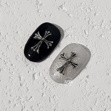 더네일샵 실버 메탈 십자가 네일파츠 no10 (10개입), 10개, 10번