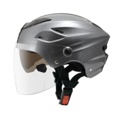 【 ZEUS 】ZS 125FC 雙鏡片 內墨鏡 多色選擇 雪帽 半罩式 鏡片 半罩安全帽 長鏡片, 新鐵灰