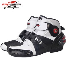 PRO-BIKER 機車騎行靴 四季防摔 保暖 輕便時尚, 白色, 42