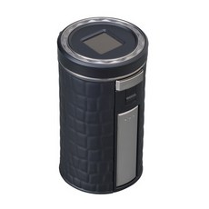 車之嚴選 cars_go 汽車用品 W905 SEIWA鍍鉻銀 太陽能LED燈煙灰缸 科技下蓋 夜間感應, W905 黑色, 1個