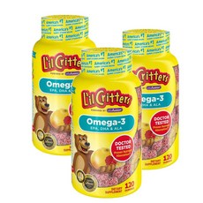 릴크리터스 키즈 오메가3 젤리 구미 L'il Critters Kids Omega-3 Gummy, 120정, 3개