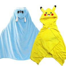 Gismo 可愛厚款卡通連帽毯 皮卡丘 史迪奇造型 宅人披肩 懶人毯