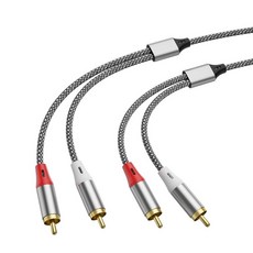 3in1 RCA 오디오 케이블 2수 RCA에서 3.5mm 보조 및 USBC 타입 C 장치를 다른 DJ 장치 홈 시어터 스피커 파워 앰프 서브우퍼에 사용 4.26피트, 4.26ft, RCA to RCA