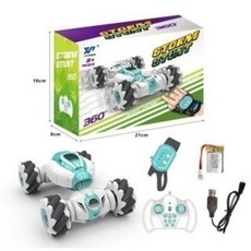 兒童禮物手勢感應雙遙控變形遙控汽車 兒童玩具 四驅強力扭變手勢感應車, 1個, 綠色【雙遙控】