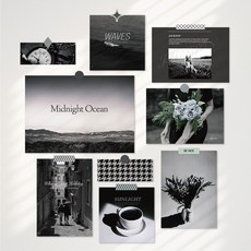 엽서 포스터 블랙 데코팩 ver.01 엽서세트 감성 엽서 인테리어소품, 선택안함