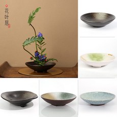 플렛 화분 수반 장식용 꽃병 봄조화 연꽃 화단 도자기 인테리어 럭셔리볼 그릇 대형 냄비 7cm 검정 3발 그릇 진주, 참깨 녹색 삼족 그릇 중간 크기