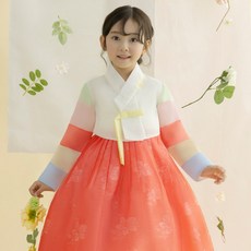 Gaon Hanbok Yeoju Red Chrysanthemum 女孩兒童韓服套裝 AW181