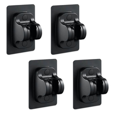 리빙로드 부착식 샤워기 홀더 욕실 샤워헤드 각도조절 거치대, 4개, 블랙