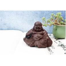 茶寵彌勒佛紫砂茶葉罐茶道配件組 - 趣味茶盤擺件, 1個