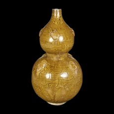 《博古珍藏》宋代絞胎如意葫蘆瓶，早期收藏博物館級文物，高28公分老件花瓶，居家裝飾藝術品