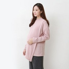 스위트플러스 임산부 겨울 기모 사선랩 만삭 수유 티셔츠
