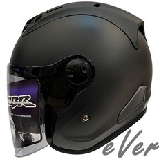 CBR S-90 RX-7 雙色平黑灰漸層 R帽 雙D安全帽, 1個, XS(53~54cm)