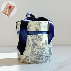 VITALO 원형 프리미엄 기프트박스 답례품 선물상자 포장박스 선물케이스(감사카드 지급), 1개, PGC_블루
