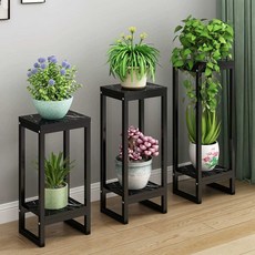 꽃 화분 받침대 전시대 진열대 화분대 거치대 베란다, 화이트+블랙 60x24