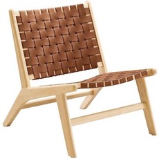모드웨이 소아레스 인조 가죽 엑센트 라운지 의자 내추럴 브라운, Natural Brown Faux