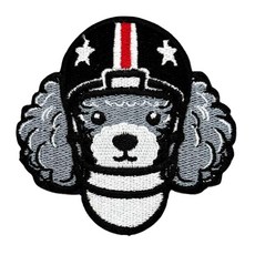 Siam Accs 럭비 팬 푸들 강아지 헬멧 포함 귀여운 패치 자수 미식 축구 팬 좋아하는 팀 아이언 온 바느질 의류 백팩 청바지 오토바이 바느질 맞춤형 재킷 모자 전술 가방, Siam Accs 럭비 팬 푸들 강아지 헬멧 포함 귀여