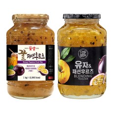 꽃샘 꿀패션후르츠 1kg +초록원 유자패션후르츠 1kg (2kg)