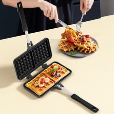 華夫餅烤夾 雙面不粘格子鬆餅機 烘焙蛋糕工具, 1個, 華夫餅單格