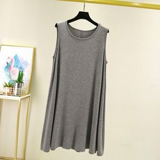 냉장고 노브라 잠옷 나시 빅사이즈 블랙 큰옷 M, 진회색