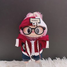 팝마트 라부부 1세대 2세대 3세대 인형옷 17cm인형 헤드밴드 자켓 청바지 캔버스 신발 안경 세트, 레드 헤드밴드 자켓 청바지 안경 세트 (인형 제외), 라부바 의류의 1세대  2세대  3세대에는 인형이 포함