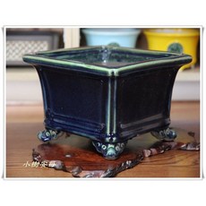 【小樹安每】日本陶翠琉璃釉雲足正方鉢18cm - 日式餐盤點綴, 1個