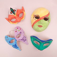 대원피앤피 그리기 종이 가면 4종 택1 역할놀이 연극 발표회 학예회 재롱잔치 소품, 반가면, 소포장(1개입)