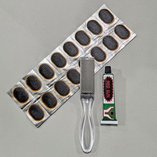 補胎工具套裝 自行車 摩托車 電動車 內胎修補 補胎貼 膠片 膠水 應急套裝, 1個, 自行車維修工具套裝,【膠水7克】1只