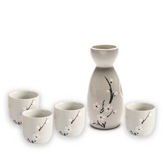 도쿠리 사케병 사케잔 5P구성 잔4P+도쿠리1P, 유광B타입_화이트, 1세트