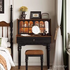 法式複古梳妝小戶型臥室小型書桌窄款化妝簡約美式實木梳妝臺