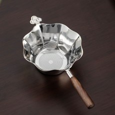 優選304不銹鋼濾茶器 茶漏 茶濾 茶具配件 泡茶過濾器 玻璃公道杯 茶漏一體, 1個, 祥云胡桃木茶漏【食品级304】