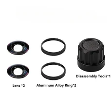 Insta360 X5 교체 가능한 렌즈 키트 HD 광학 세트(알루미늄 합금 원형 액션 카메라 수리 도구 포함), 03 Black 2Len, 03 Black 2Len