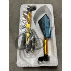 CJ 照後鏡 mirror 機車電動車通用後視鏡，高清晰度廣角，安全耐用易安裝, 1個, 金 Gold